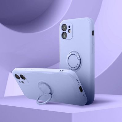 Ring Hülle Handy Für iPhone 11 12 13 Pro Max Mini Schutzhülle Silikon Flieder