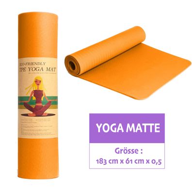 YOGA Anti-Rutsch-Matte Yoga Training Fitness Bio Eco Friendly Workout Orange