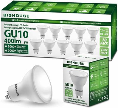 GU10 Lampen 4W Leuchtmittel Helle LED Birne Glühbirne 320 Lumen Warm weiß 3000K