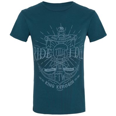 King Kerosin T-Shirt Ride Till I Die Watercolour Blue