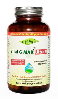 Dr. Hittich Vital G MAX Ultra N, 1/2/4x 180 Tabletten, L-Arginin, Potenz, Libido