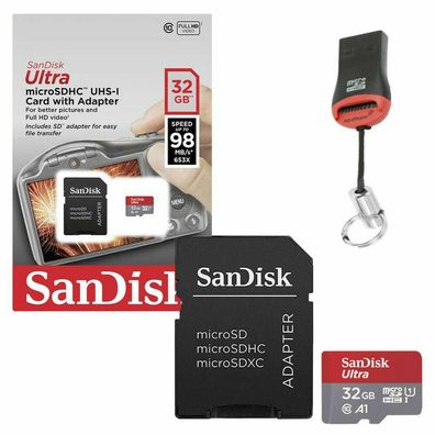 32 - 128GB SanDisk Speicherkarten Für Huawei Nova Y6 Micro SD SDXC + Kartenleser
