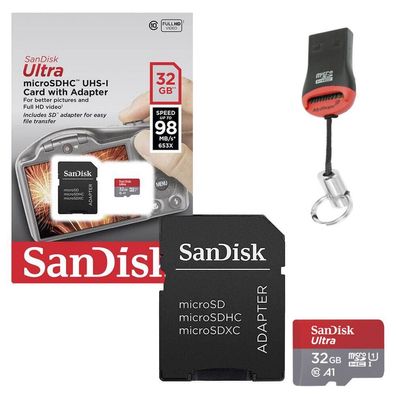 Für Samsung Galaxy A52 Sandisk Speicherkarte 32GB Micro SD Adapter + Kartenleser