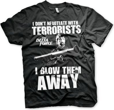 Delta Force Chuck Norris I Blow Terrorists Away T-Shirt Black