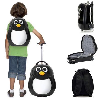 Kinderkoffer + Rucksack Kofferset Reisekoffer Kindergepäck 2-Teilig Pinguin