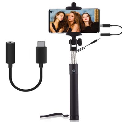 Selfie Teleskop Stick Für Samsung Galaxy S21 FE Stativ Stange Auslöser + Adapter