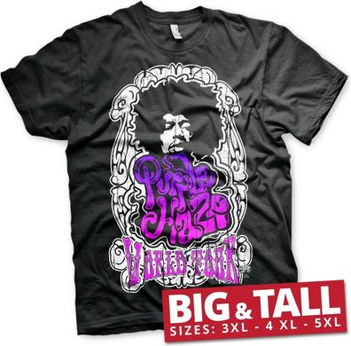 Jimi Hendrix Purple Haze World Tour Big & Tall T-Shirt Black