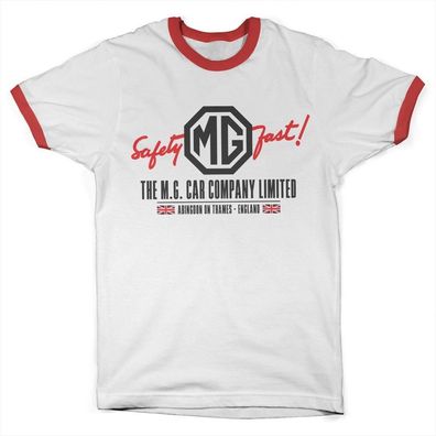 The MG Cars Co. England Ringer Tee T-Shirt White-Red