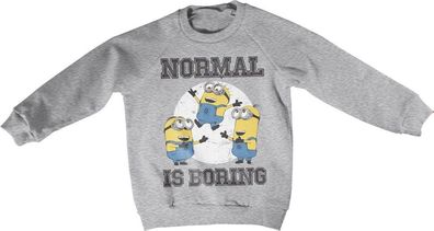 Minions Normal Life Is Boring Kids Sweatshirt Kinder Heather-Grey