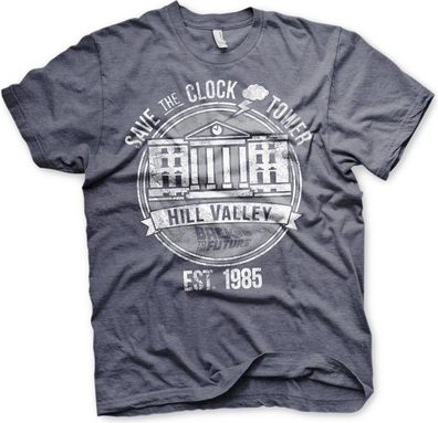 Back to the Future Save The Clock Tower T-Shirt Navy-Heather