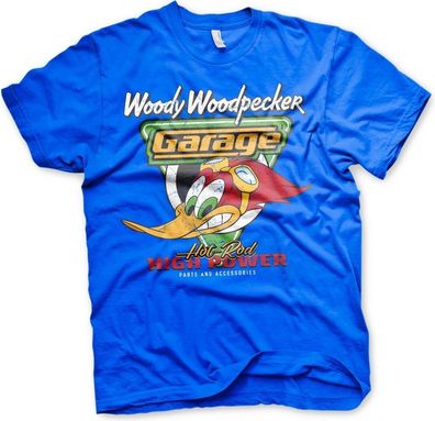 Woody Woodpecker Garage T-Shirt Blue