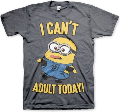Minions I Can't Adult Today T-Shirt Dark-Heather