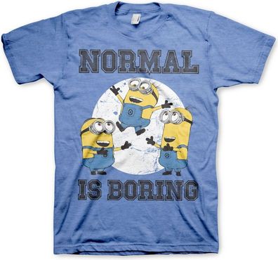 Minions Normal Life Is Boring T-Shirt Blue-Heather