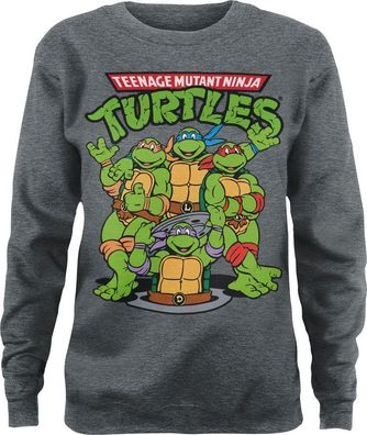 Teenage Mutant Ninja Turtles Group Girly Sweatshirt Damen Heather-Medium-Grey