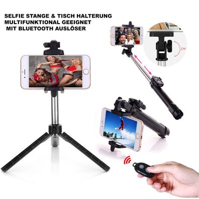 3 in1 Selfie Stick Bluetooth Stativ Teleskop Stange Für iPhone 15 / 15 Plus