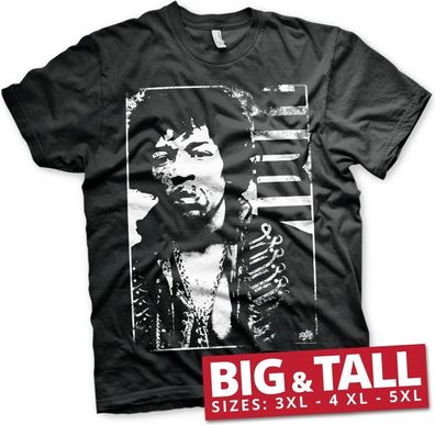 Jimi Hendrix Distressed Big & Tall T-Shirt Black