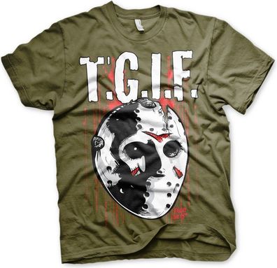 Friday The 13th T.G.I.F. T-Shirt Olive