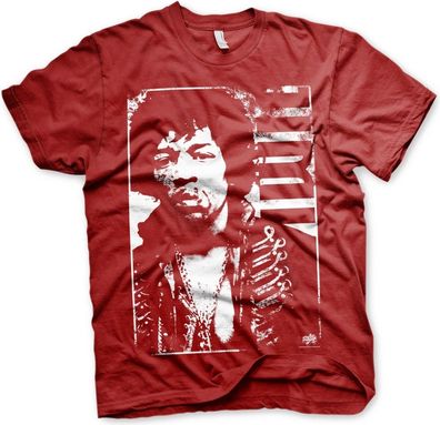 Jimi Hendrix Distressed T-Shirt Tango-Red