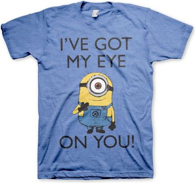 Minions I Got My Eye On You T-Shirt Blue-Heather