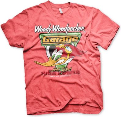 Woody Woodpecker Garage T-Shirt Red-Heather