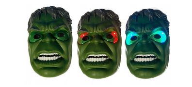Verkleidungsmaske Hulk LED Maske Avengers, Leuchtende Augen, Ideal für Partys, 1-tlg