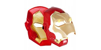 Verkleidungsmaske Iron Man Kinder Maske: Leuchtend, Klappvisier, LED-Sounds Avengers