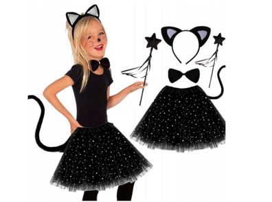 Kostüm Kostüm Verkleidung Kinder Kind Katze Cat 5in1