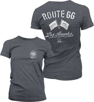 Route 66 Los Angeles Girly Tee Damen T-Shirt Dark-Heather
