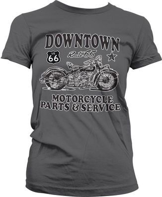 Route 66 Downtown Service Girly Tee Damen T-Shirt Dark-Grey
