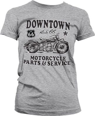 Route 66 Downtown Service Girly Tee Damen T-Shirt Heather-Grey