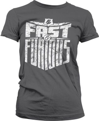 Fast & Furious Est. 2007 Girly Tee Damen T-Shirt Dark-Grey
