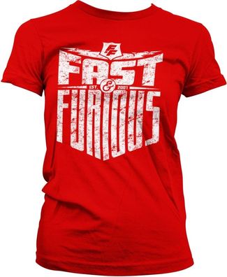 Fast & Furious Est. 2007 Girly Tee Damen T-Shirt Red