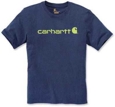 Carhartt Herren T-Shirt Core Logo T-Shirt S/ S Dark Cobalt Blue Heather