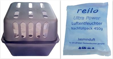 1x Box mit 2x 450g Jasmin Raum- Luftentfeuchter Granulat im Vliesbeutel