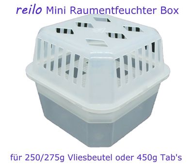 5x Mini Raum- Luftentfeuchter Box leer, für 250g/275g Vliesbeutel oder 450g TABs