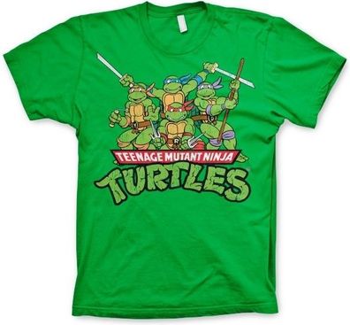 Teenage Mutant Ninja Turtles Turtles Distressed Group T-shirt Green