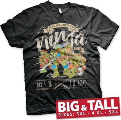 Teenage Mutant Ninja Turtles TMNT Bros On The Road Big & Tall T-Shirt Black