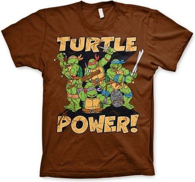 Teenage Mutant Ninja Turtles TMNT Turtle Power! T-Shirt Brown