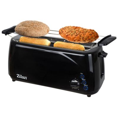 Zilan Toaster Langschlitz | 4 Scheiben Toastautomat | XXL Toaster | 1400 Watt | ...
