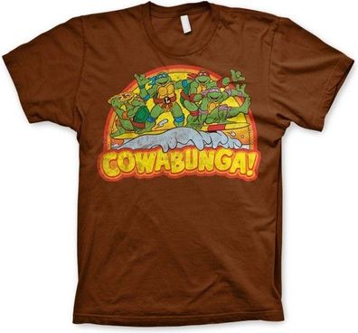 Teenage Mutant Ninja Turtles TMNT Cowabunga T-Shirt Brown