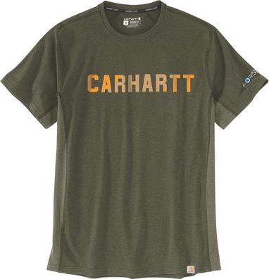 Carhartt Force Flex Block Logo T-Shirts S/ S Basil Heather
