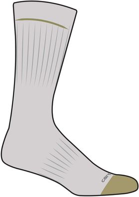 Carhartt Cotton Blend Steel Toe Boot Sock 2 Pack Grey