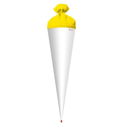 Roth Basteltüte weiß, Verschluss gelb, 70cm, rund, Rot(h)-Spitze, Filzverschluss