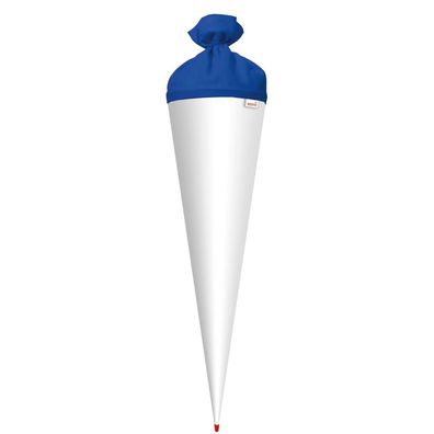 Roth Basteltüte weiß, Verschluss blau, 70cm, rund, Rot(h)-Spitze, Filzverschluss