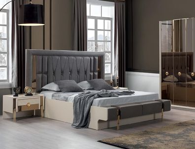 Luxus Bett Moderne Design Schlafzimmer Polster Möbel Neu Doppel Bett