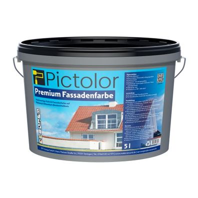 Pictolor® Premium Fassadenweiß Hybrid-Fassadenfarbe Inhalt:5 Liter