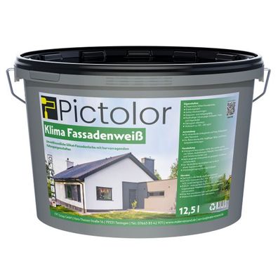 Pictolor® Klima-Fassadenweiß Silikat-Fassadenfarbe Inhalt:12,5 Liter