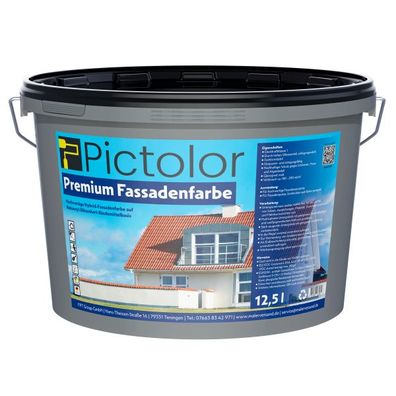 Pictolor® Premium Fassadenweiß Hybrid-Fassadenfarbe Inhalt:12,5 Liter