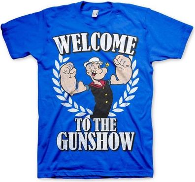 Popeye Welcome To The Gunshow T-Shirt Blue