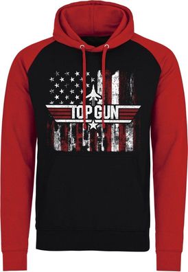Top Gun America Baseball Hoodie Black-Red